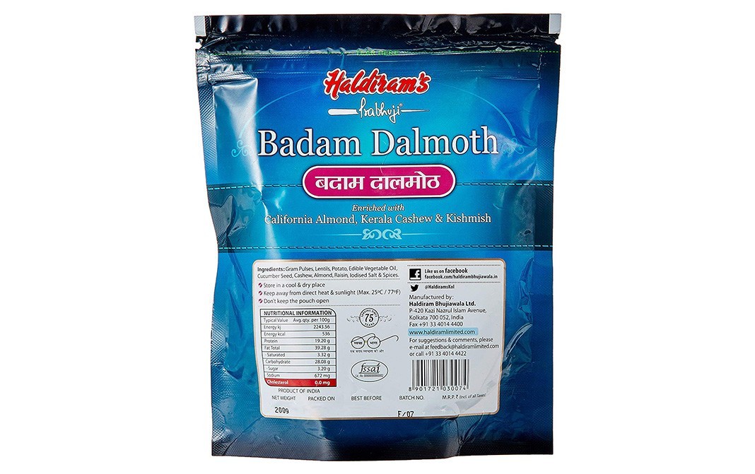 Haldiram's Prabhuji Badam Dalmoth    Pack  200 grams